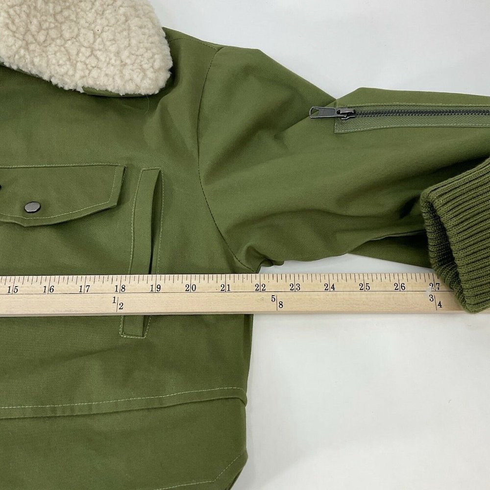 Tularosa Jacket Women Size Small Johnnie Army Green Sherpa Collar Crop $228 Nwot - Picture 5 of 9